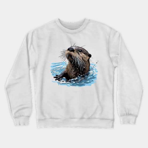 otter Crewneck Sweatshirt by peterdoraki